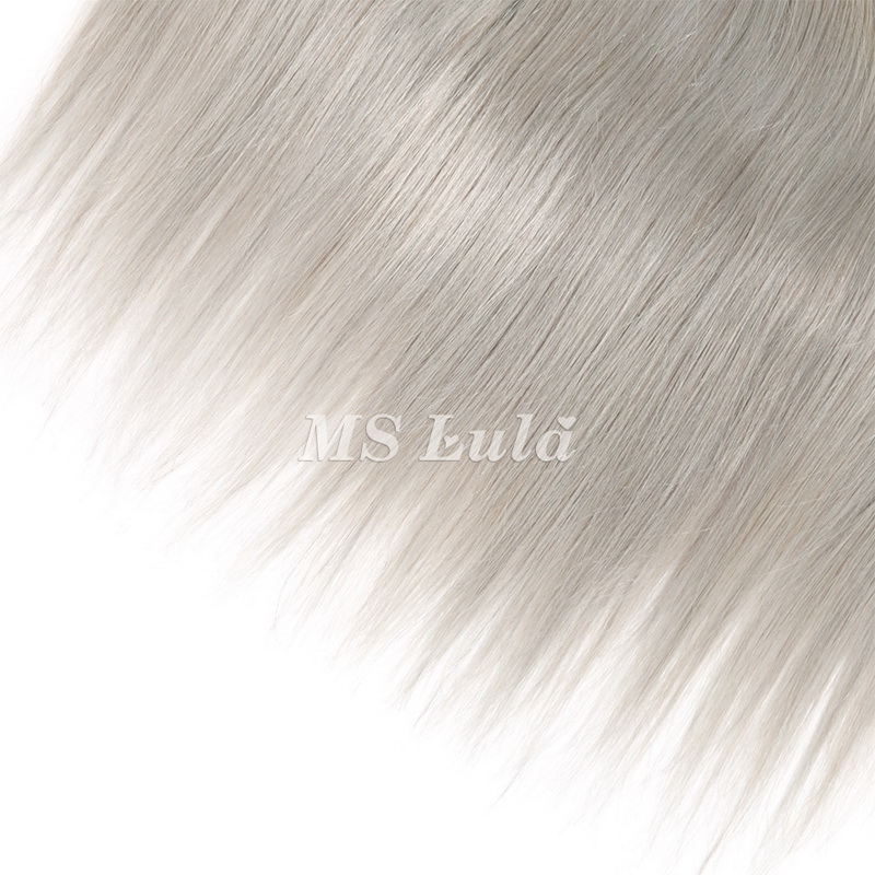 Silver Grey Virgin Hair Straight 13X4 Lace Frontal - 图片 5
